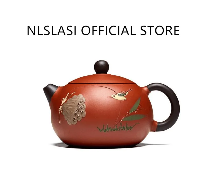 200ml/280ml 中国宜興紫砂茶壺 生鉱石朱泥美茶注入器 手作りフィルター