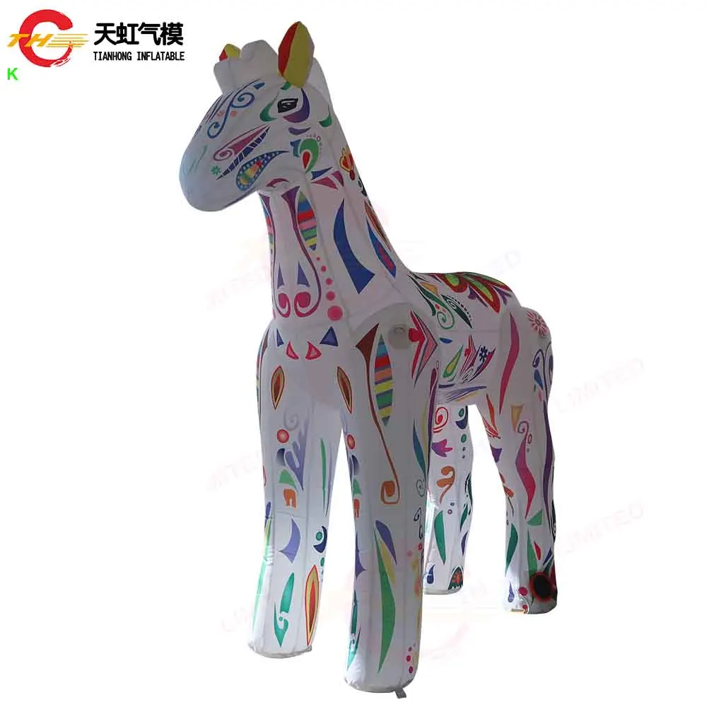 Envío rápido, modelo de caballo inflable gigante de lujo, globo de tierra de animales para explotar al aire libre para publicidad de decoración