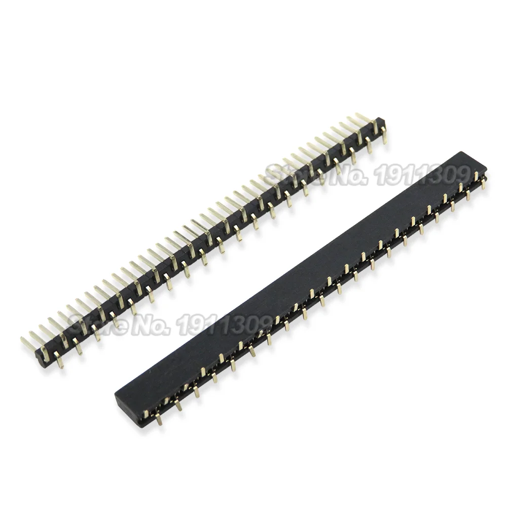 5PCS 1*40p 1*50p SMT Single Row dislocation Male Female PCB Pin Header socket Connector Pinheader 1.27 2.0 2.54 mm For Arduino