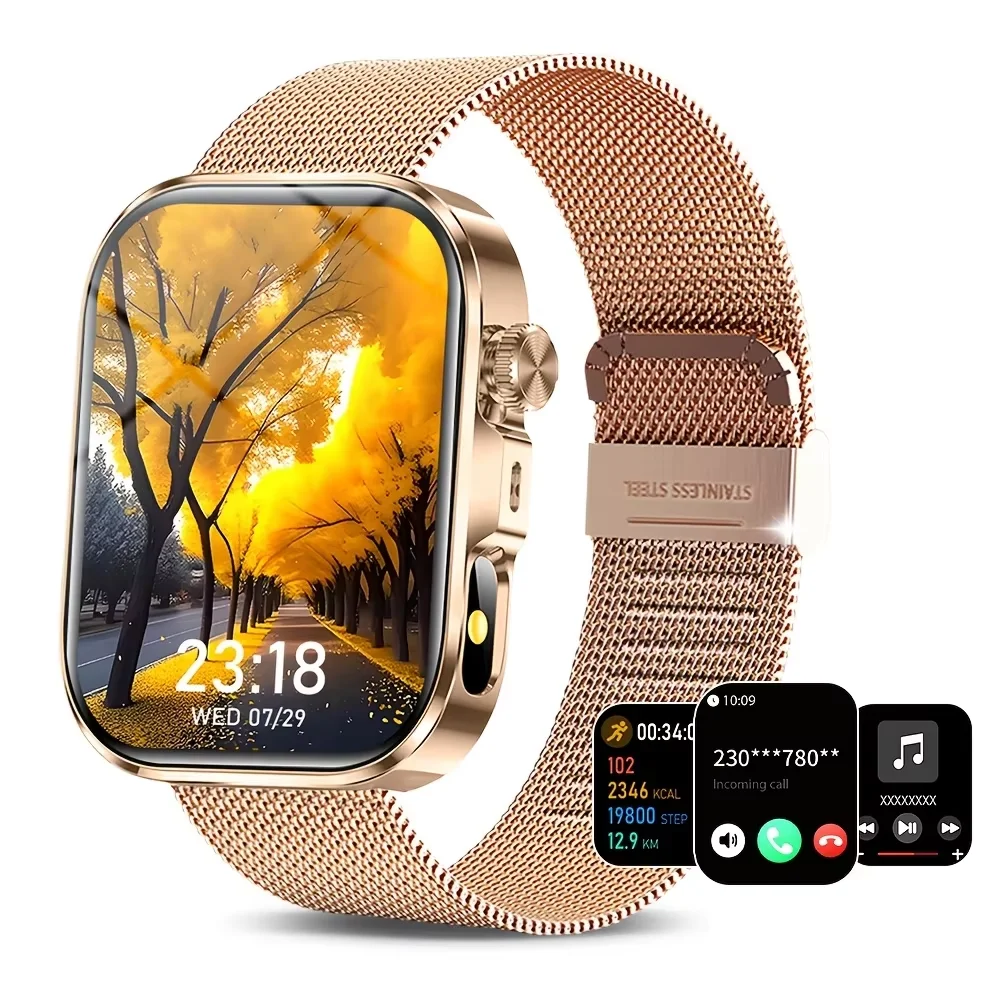 Hot New Full-Touch Screen Smart Watch, Unisex Sports Fitness, with Sports Mode, Flashlight, Wireless Call,