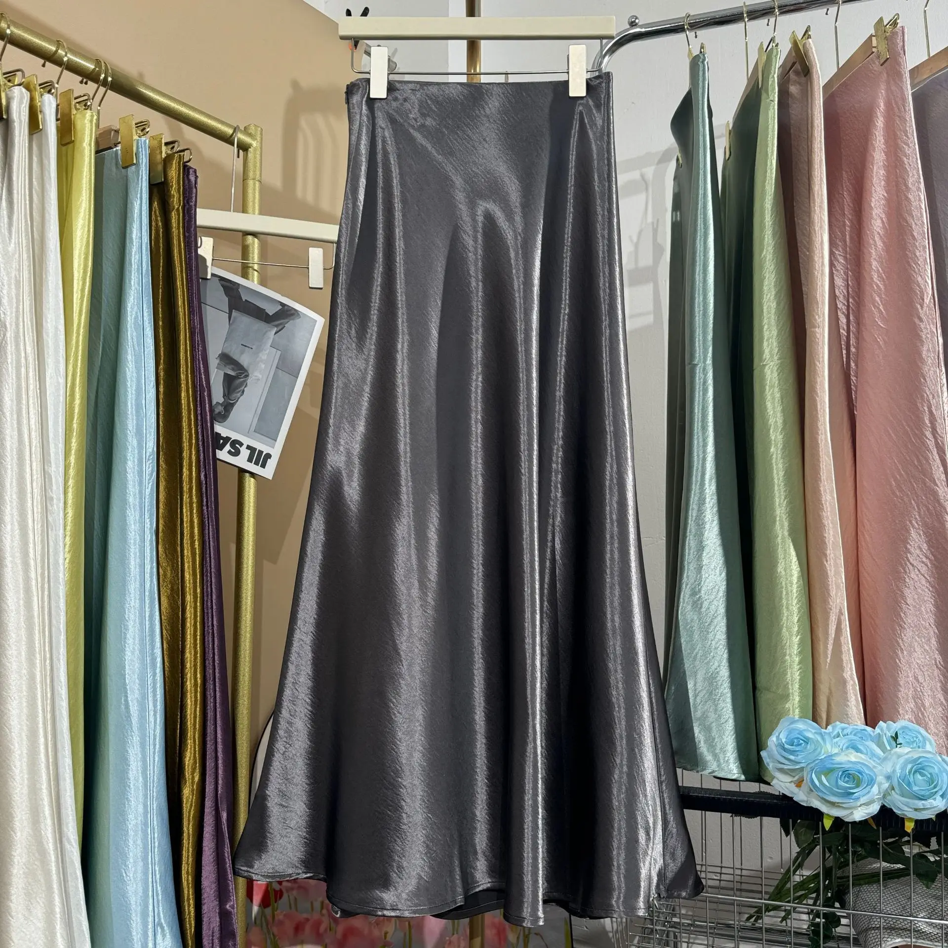 Spring And Summer Satin Pearlescent Classic Fishtail Skirt Skirt Women