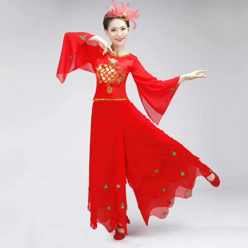 Ancient Women Chinese Traditional Folk Dance Fan Costume Costumes Yangko for woman national yangge dances national clothing dres