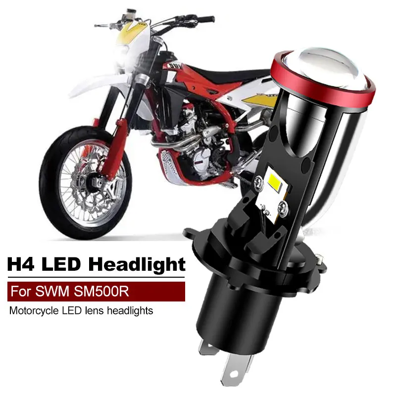 1PCS For SWM-SM500R 25W 6000K LED White Motorcycle Accessories H4 LED Lens Headlight CANbus High Low Beam HS1 MOTO Lamp