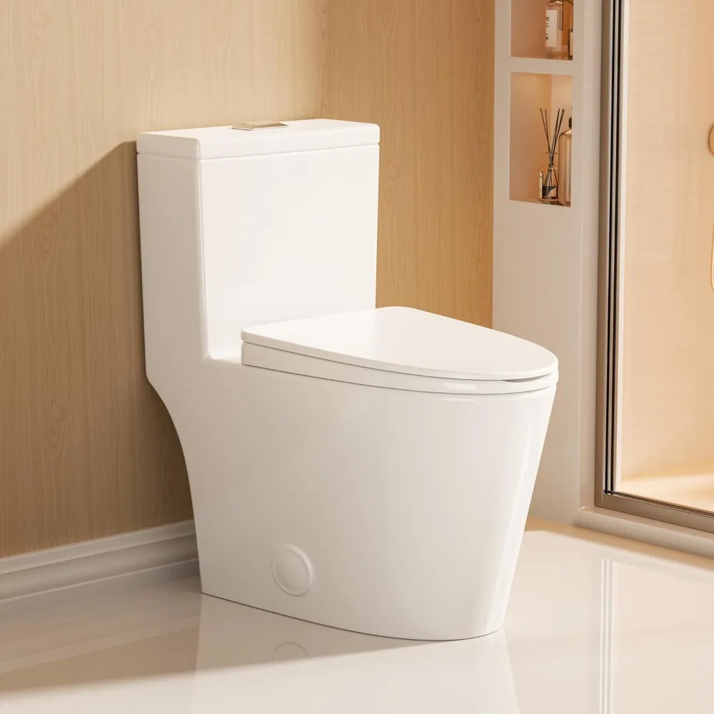 

Удлиненный цельный унитаз Diva с удобным сиденьем ADA 17, современный компактный унитаз для ванной комнаты, двойной смыв 0,9/1,28 GPF