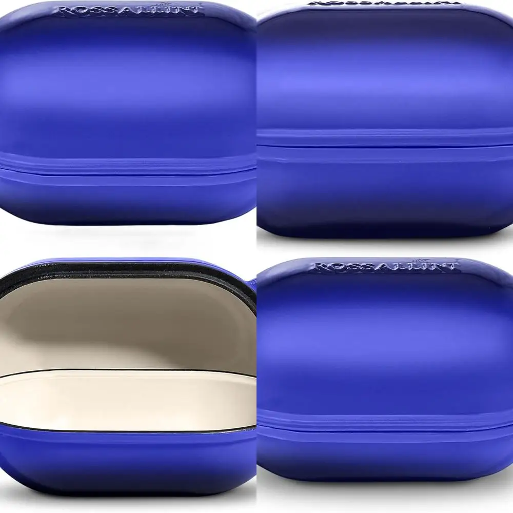 

Enameled Cast Iron Sourdough Bread Oven | Non-Stick, 2QT Oval with Lid for Excellent Baking and Bread Making in Indigo Blue