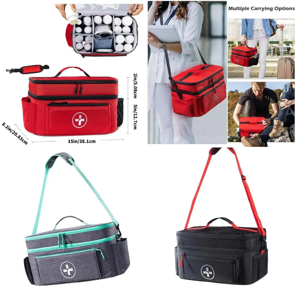 

First Aid Organizers Bag With Multiple Pockets Water Resistant For Home Camping