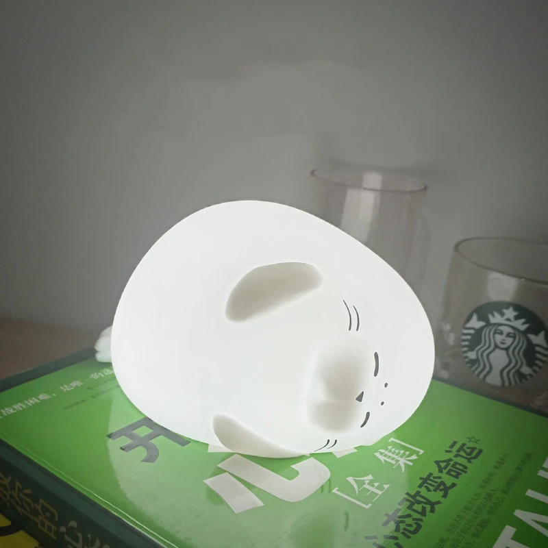 Creative LED Cute Animal Silicone Seal Night Light Bedroom Study Room Soft Light Eye Protection Reading Light USB Rechargeable