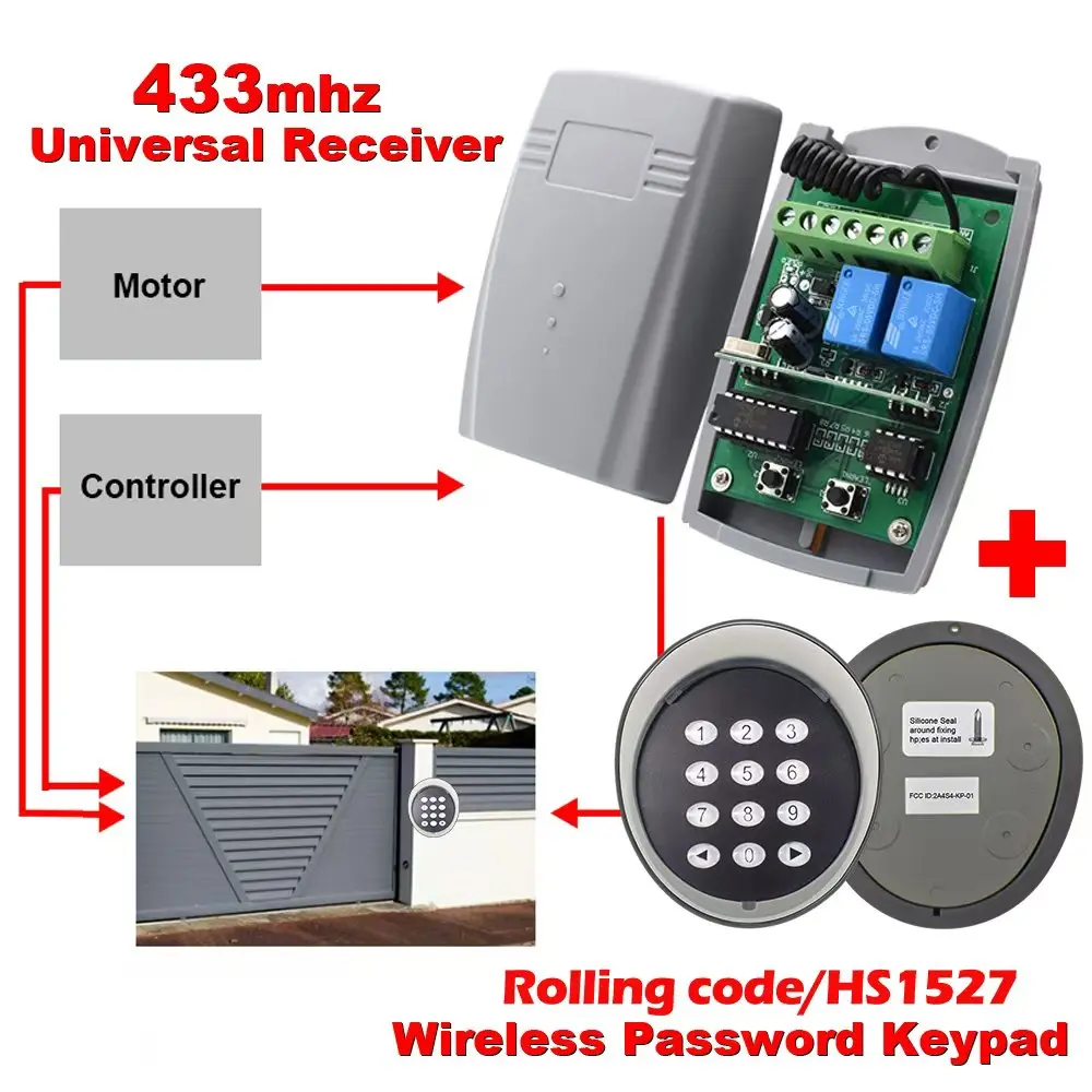 Universeller 433,92 MHz Frequenz-Fernbedienungs-Garagentorsender, Fernbedienung, Sicherheitstastatur-Schloss, kundenspezifischer Herstellercode – Detail 2