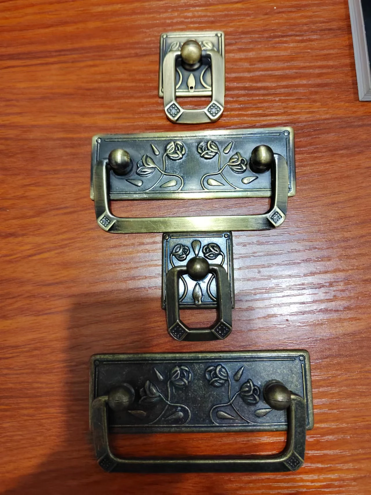 Hole Pitch 64mm Flat ring action handle antique bronze drawer shoe cabinet dresser door knobs pulls handle Retro style drop ring