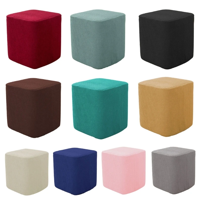 Elastic Ottomans Covers Soft Rectangle Stool Slipcover for Case Stretch Folding Storage Stool Furniture Protector