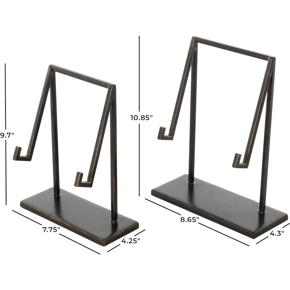 مجموعة حامل عرض معدني تجريدي حديث مكونة من قطعتين، حامل طاولة أسود لتزيين الصور الفنية #6