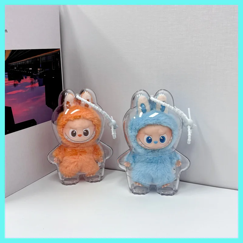 Labubu Mini 4.0 Heart Secret Vinyl Doll حافظة واقية غطاء شفافية عالية لملحقات Labubu الجيل الرابع بدون دمية