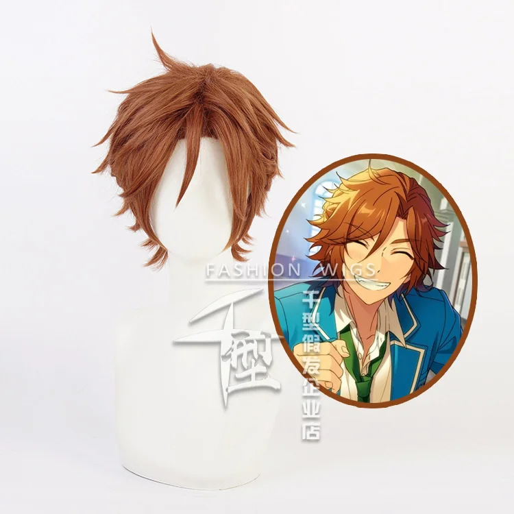 

Ensemble Stars MaM Cosplay ES2 Double Face Yellowish-Brown Wig Headgear Heat Resistant Synthetic Party Wigs + Wig Cap