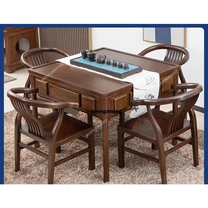 

Japanese Solid Wood Mahjong Table Automatic Shuffling Board Game Table Dual Purpose Restaurant Dining Table Smart Furniture