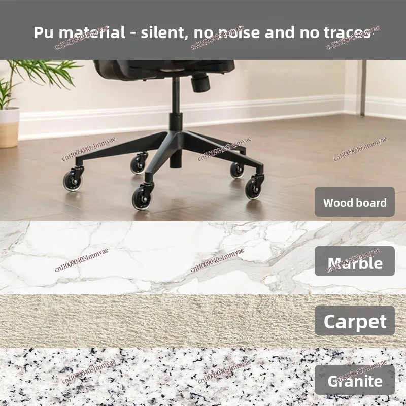 Set 3 Inch Flower Core PU Silent Universal Wheel Office Chair Wheel Transparent Wheel Furniture Caster
