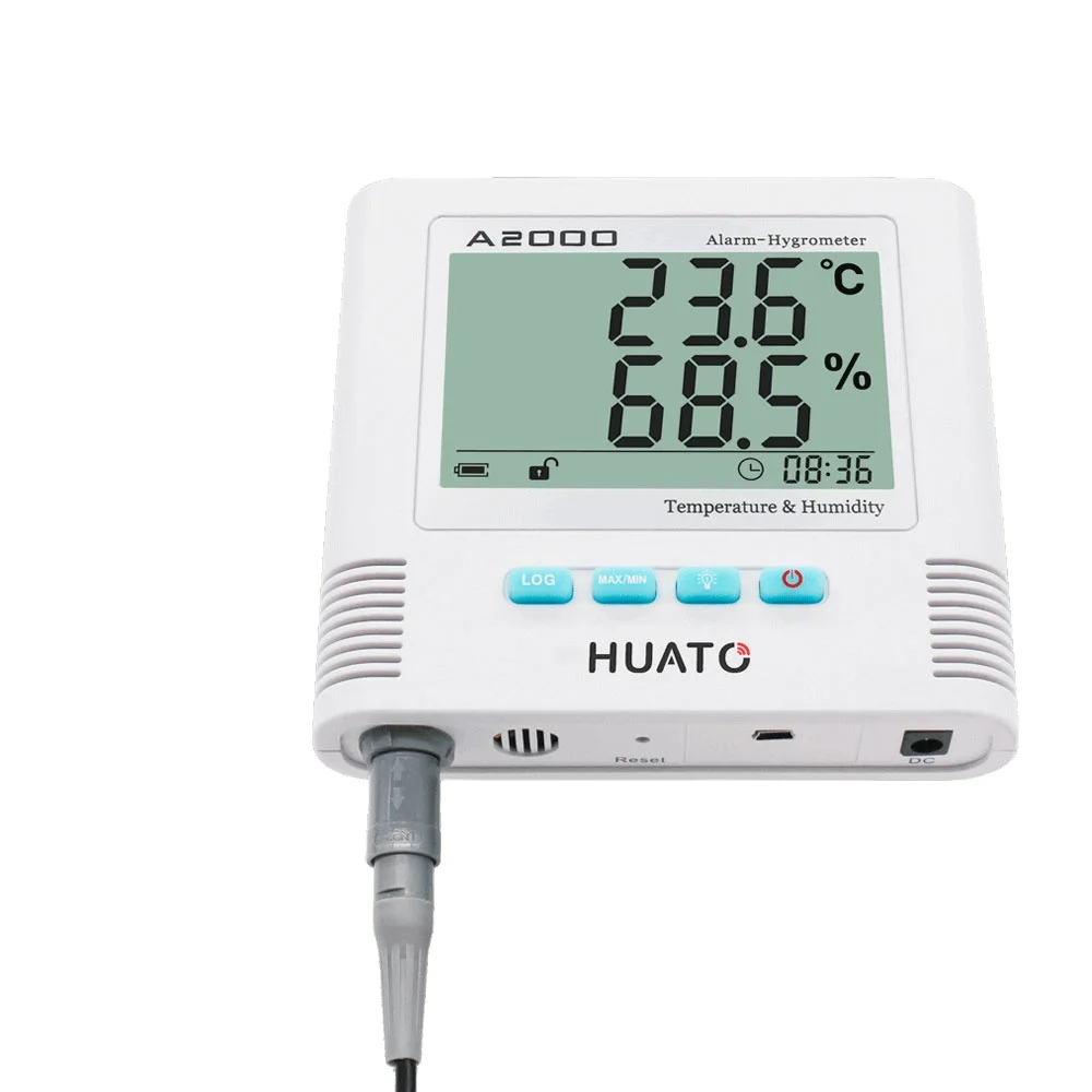 A2000-ES -40c ~ 85C Refrigerator Cold Storage High Accuracy Digital Alarm Thermometer Hygrometer with External Sensor