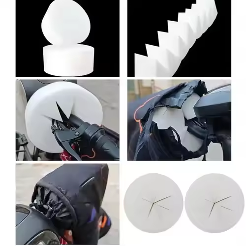 360° Cycle Motorcycle Handlebar Windproof Cotton Wavy Bike Hand Handlebar Cover Wind Block Spong Protector Winter Outdoor Riding - Image 3