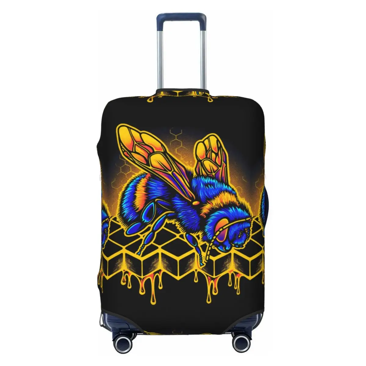

Bee And Honeycomb Print Travel Luggage Cover Dust Proof Suitcase Cover Protector Fit 18-32 Inch