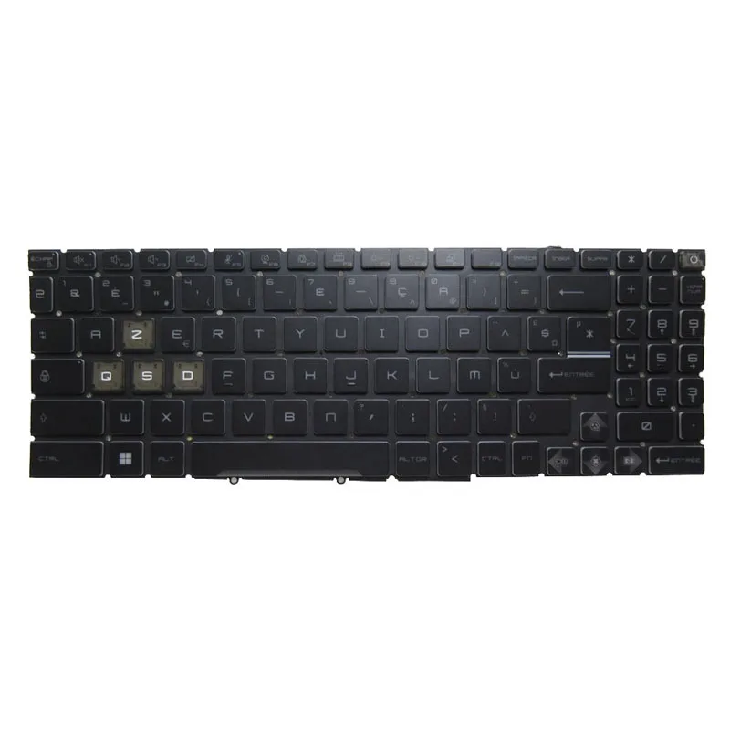 Laptop Blue Backlit Keyboard For MSI NSK-FG0HBN 0F 9Z.NK1BN.H0F S1N-3EFR283-D10 S1N3EFR283D10 French FR Black No Frame New