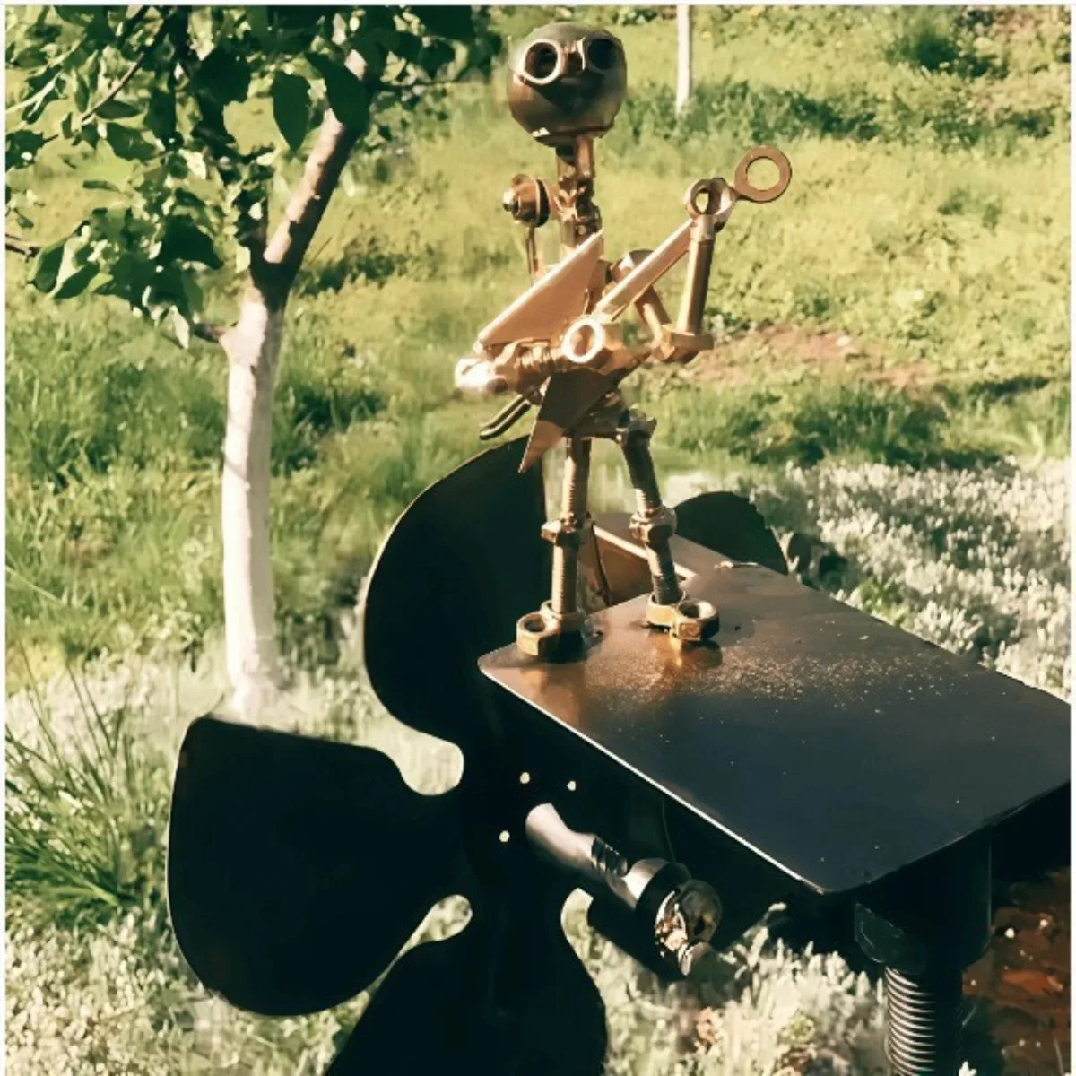 

Garden Rock Band Windmill Wind Spinners For Yard Lawn Garden Handmade Metal Drummer Windmill Courtyard Lawn Garden Decoration