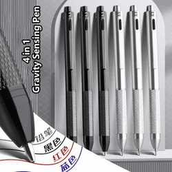 4 In 1 Multi-Function Metal Gravity Sensing Pen 3 Colors Ink Ballpoint Pen Mechanical Pencil Set Press Gel Pen Signature Pen