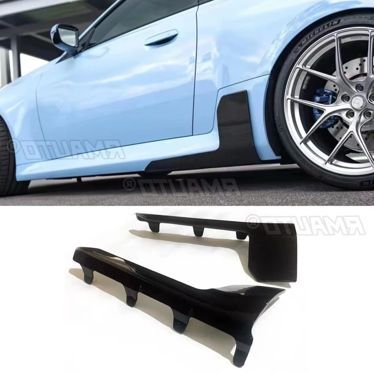 

For BMW M2 G87 2023-2024 Car Side Skirt Lip Spoiler Extension Diffuser Guard Car Side Skirt Splitter Apron Car Accessories