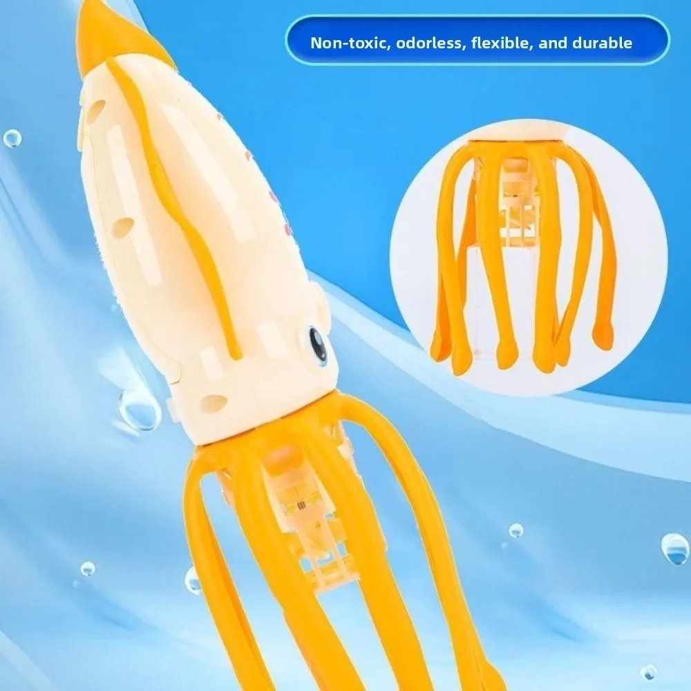 시뮬레이션 디자인 전기 오징어 배터리 작동 물놀이 만화 스타일 오징어 인터랙티브 수영 장난감