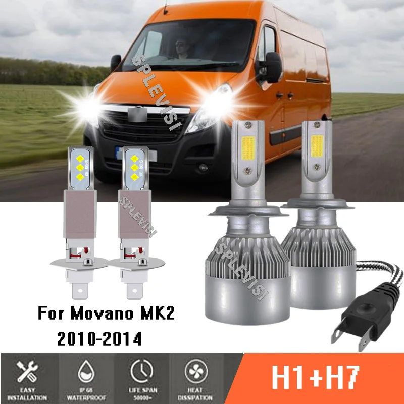 

4x 448 477 499 Clear White High Low Beam Headlight Bulbs Car Lamp For Vauxhall Movano MK2 2010-2014 2010 2011 2012 2013 2014