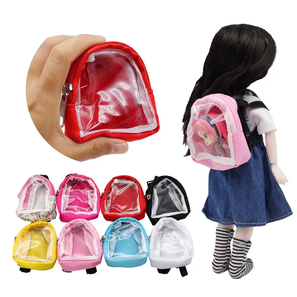 PVC Mini Bag 1/6 Doll suit 15-20cm Doll Transparent Backpack Kids Gifts Children Toys Doll Backpack Bag Accessories