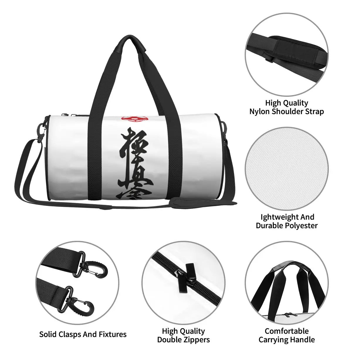 Kyokushin-Karate Sport Bags for Men, Saco de Ginásio de Grande Capacidade, Bolsa Personalizada Impermeável, Saco de Fitness Colorido