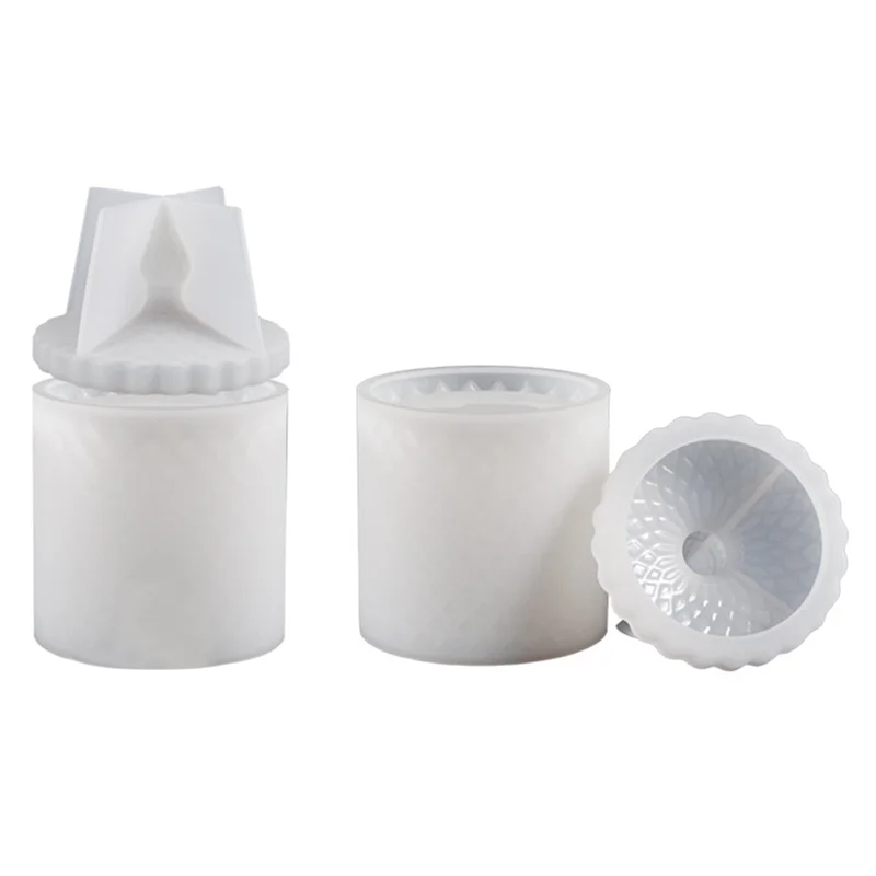 New Round Roman Jar Silicone Mold DIY Crystal Drip Rubber with Lid Glazed Storage Christmas Candy Storage Mould Crafts