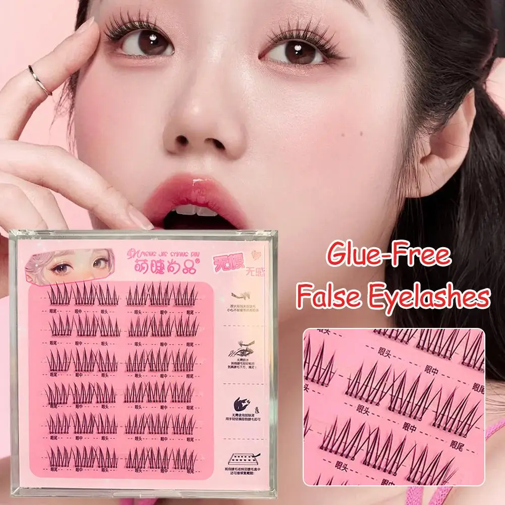Faux-cils Manga naturels sans colle, outil de maquillage pour les yeux de fille coréenne, Extensions de cils DIY S9P6