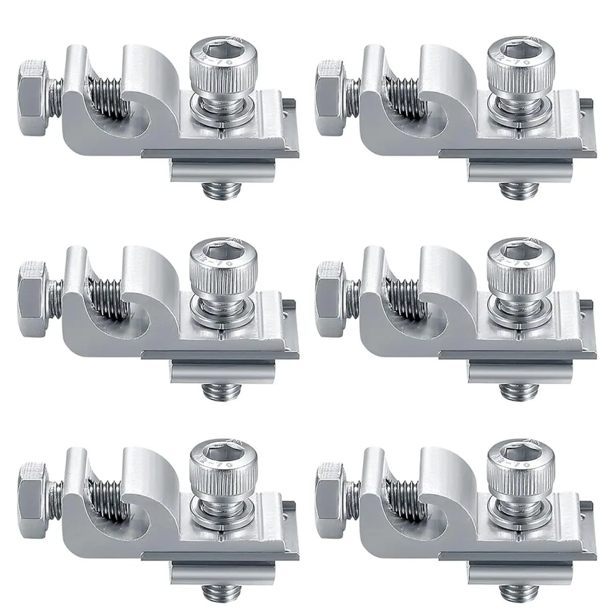 【50% OFF】Solar Panel Grounding Clips, Standard Ground Lug, Mounting Brackets, Clamps, Fasteners, Eyelets, Pack of 6
