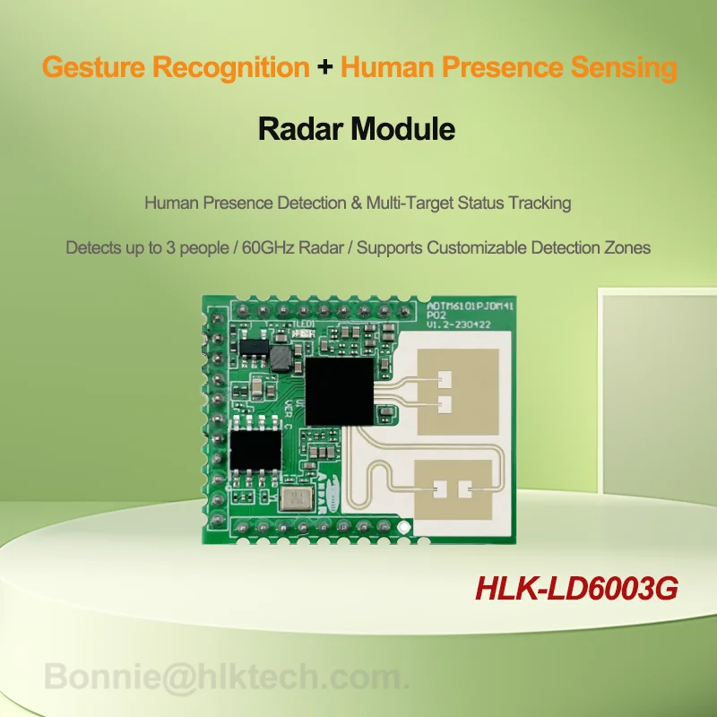 

Радарный модуль распознавания жестов 60 ГГц, 3D-детектор присутствия человека, UART, высокоточный, LD6003G, миллиметровые волны