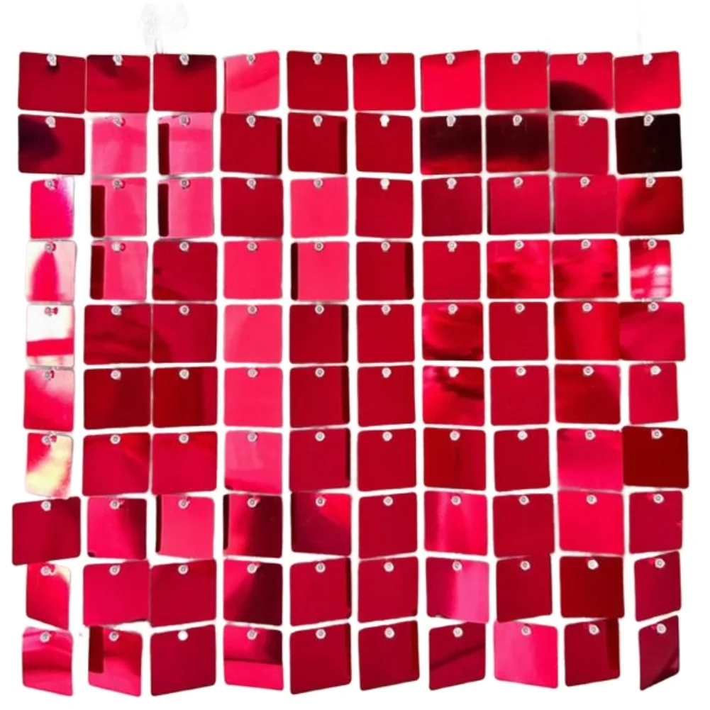 Reflective Square Sequin Backdrop 30x30cm for Wedding Events Birthday Parties Decoration PC PET Plastic Material