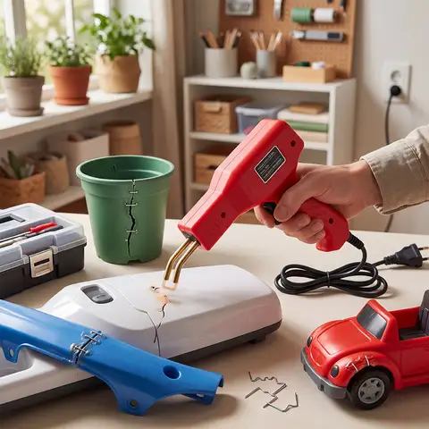 Pistola de soldadura de plástico de 50W para reparación de parachoques de coche con 200, 400, 800 clavos, herramienta para grietas, clavadora de garaje, máquina de soldar PVC
