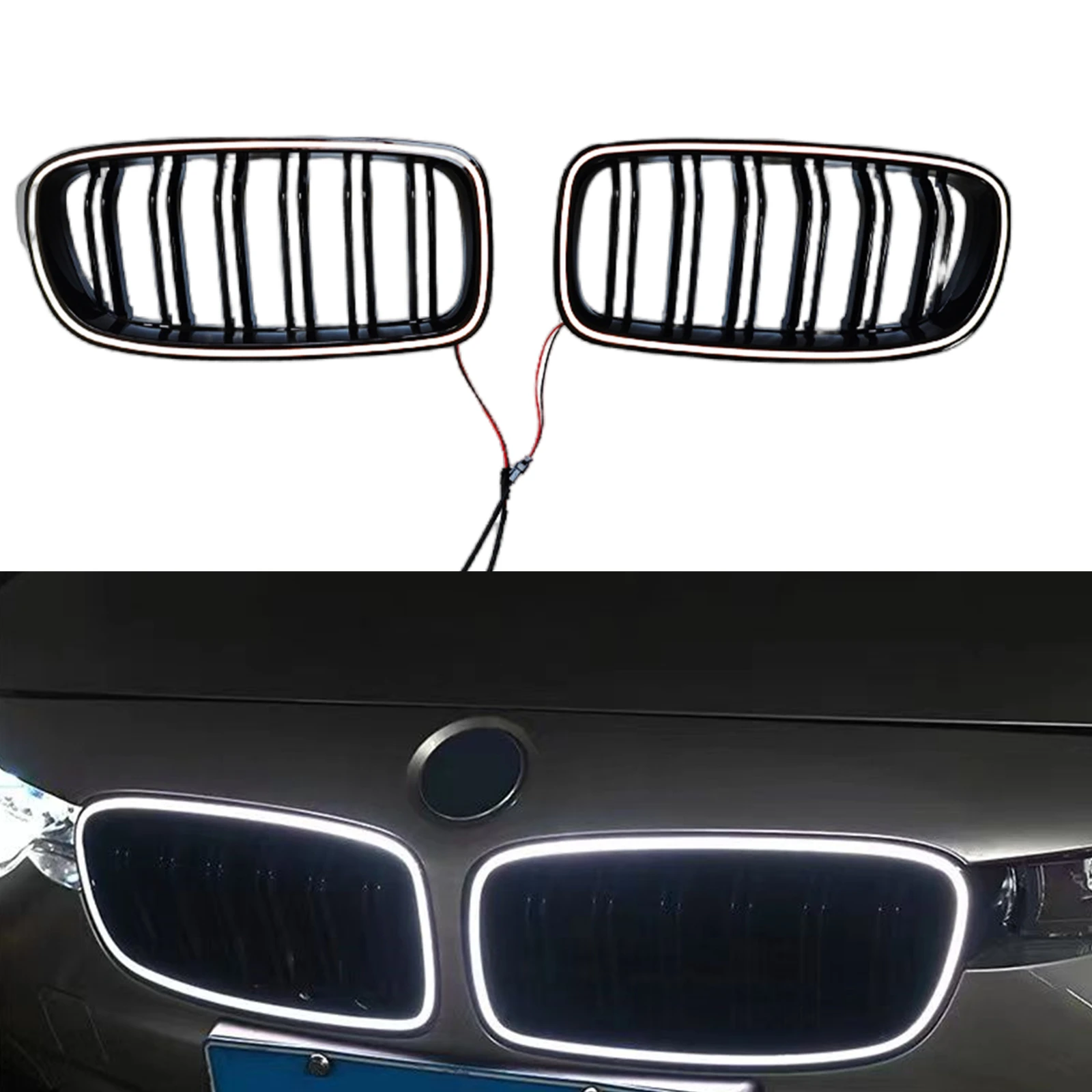 

Сетка верхнего бампера капота для BMW 3-Series F30 F31 F35 320i 325i 328i 330i 335i 2012-2019 Передняя решетка радиатора со светодиодной подсветкой