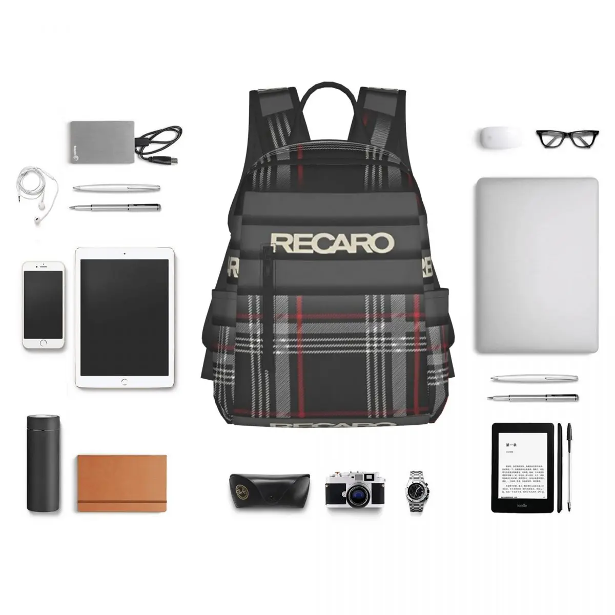 Tartan Plaid Recaros Backpack Student BookBag Kids School Bag Laptop Shoulder Bags Boys Girls view 4