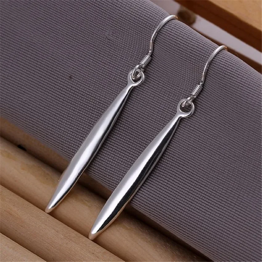 925 Sterling Silver women wedding Earring drop Jewelry needle style girl gift Cute Fashion Christmas couple  noble