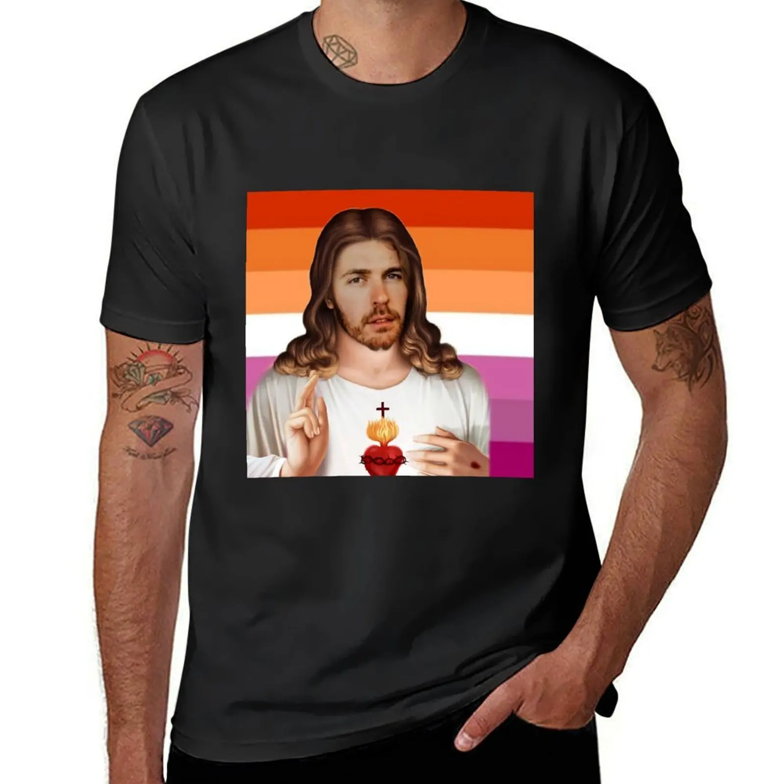 Hozier Lesbian Jesus T-Shirt plain plus sizes Aesthetic clothing Men's t-shirts