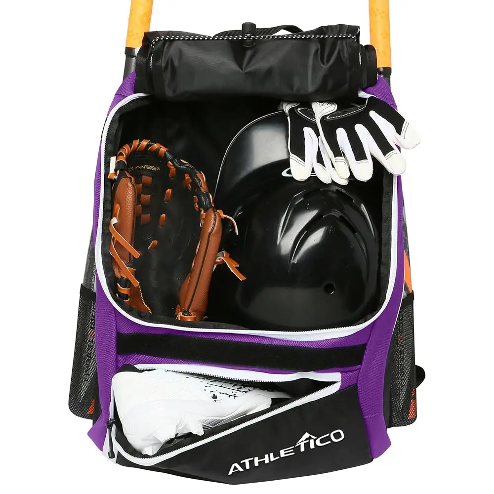 Baseball Bat Bag - Backpack for Baseball, T-Ball & Softball Equipment & Gear for Youth and Adults | Holds Bat, Helmet, Glove