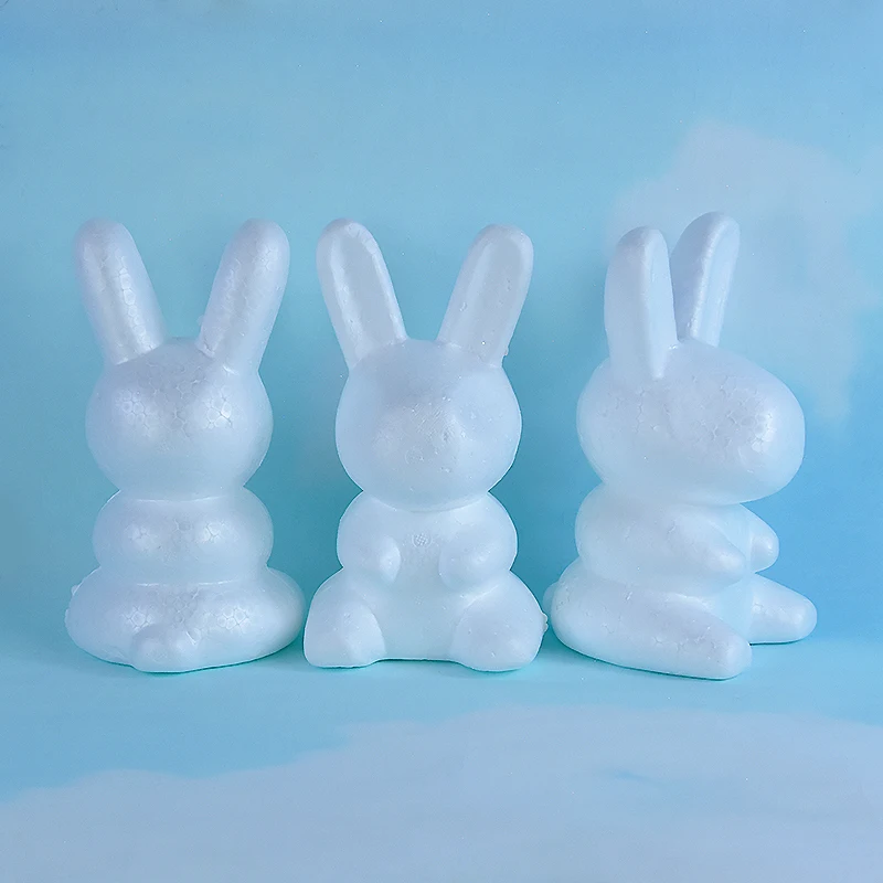 1pc White Foam Cartoon Rabbit Model Polystyrene Styrofoam Handmade Creative Crafts Wedding Birthday DIY Gift Home Party Decors