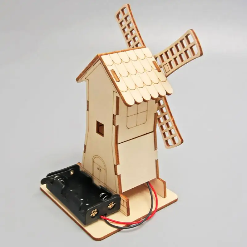 

Electric Windmill Hut Educational Science Toy Set for Students Handmade Material Technology Production Kit