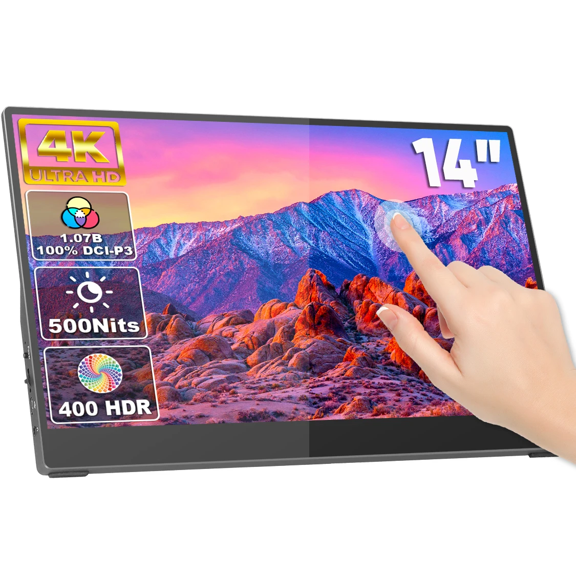 

SIBOLAN Customized Products 14-Inch 4K Portable HD LED Monitor 10-Point Touchscreen IPS Panel Connectivity for Business Gaming