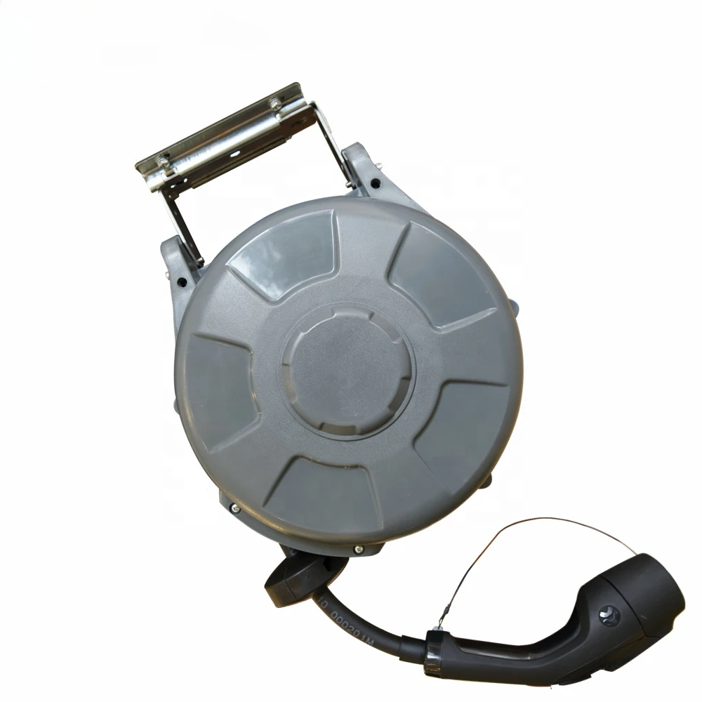 retractable reel  Cable reel  with type 2  plug 5m cable for EV charger station outdoor use