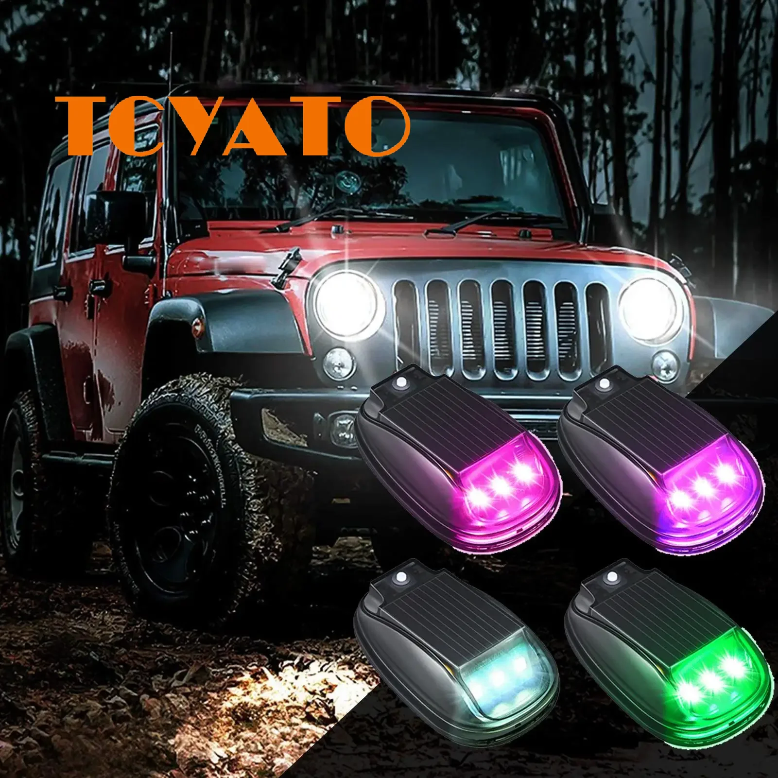 

TCYATO RGB Led Strobe lights Solar Powered Aircraft Airplane Helicopter Warning Lights Wireless Light LED Flash For Car