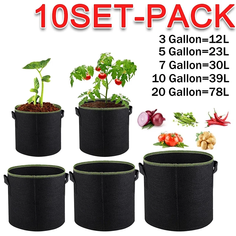 

Felt Planter Growing Bags, Vegetable, Potatoes Plant, Fabric Flower Planting Pots, Garden Tools, Wholesale, 3 Pcs, 5 Pcs, 10Pcs