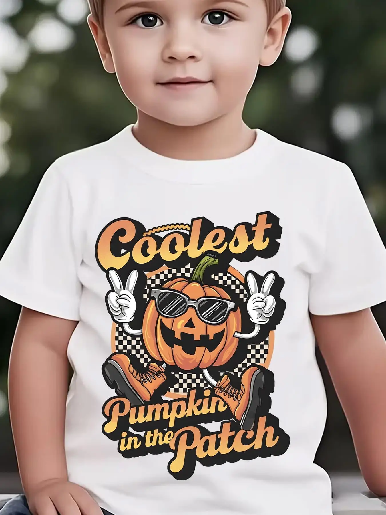 Kids Boys Girls Family Matching T Shirt Coolest Pumpkin In The Patch Halloween Graphic Print Short Sleeve Tee Casual Tops