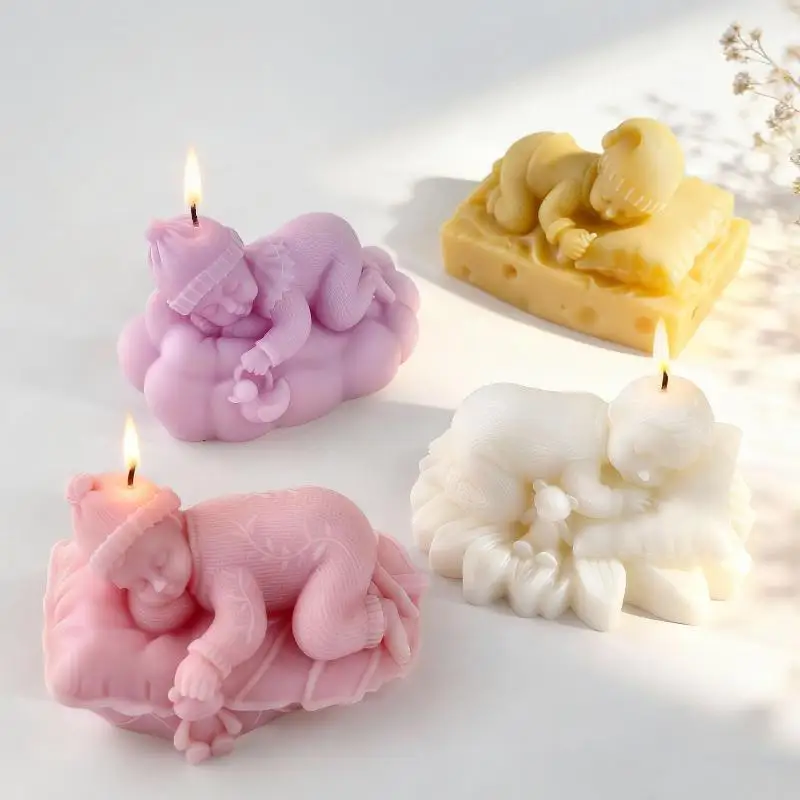 

Силиконовая форма для свечей «Спящий малыш» 3D: милый мальчик, гипс, смола, мыло, шоколад, украшение для торта, форма для выпечки, декор для дома, подарок