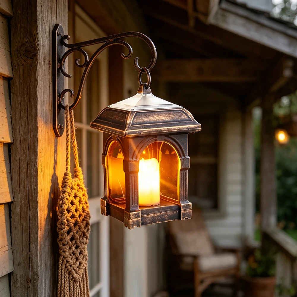 Outdoor Solar Candle Lantern, Garden Decor Light, Solar Powe